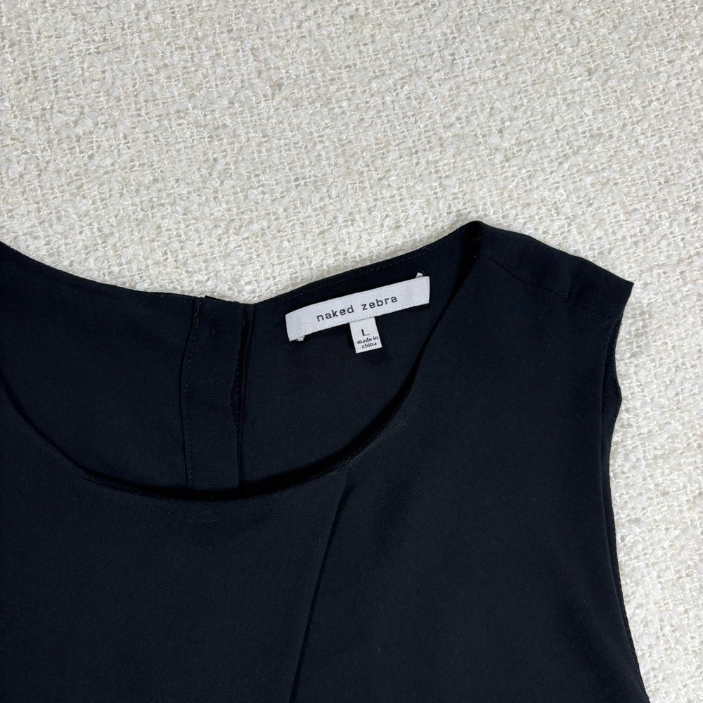 naked zebra black blouse coquette office y2k dainty classy timeless elegant top - Picture 3 of 7